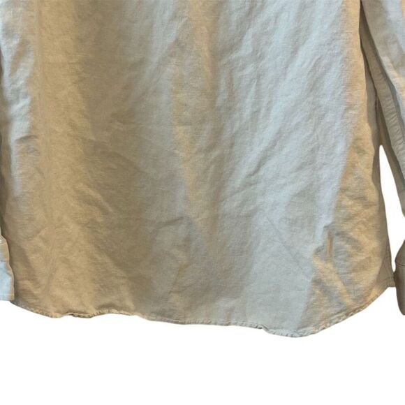 Banana Republic Men's Slim Fit White Linen Button-Up Shirt Size L - Picture 9 of 12